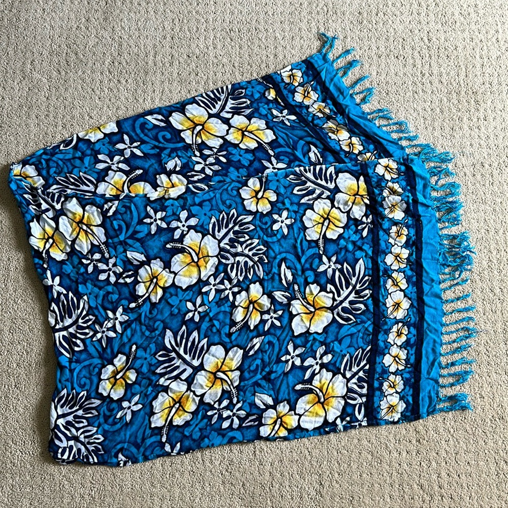Hawaiian Floral Swimsuit Coverup/Sarong